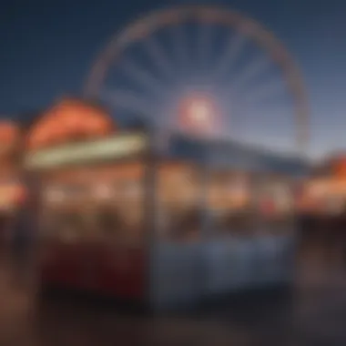 A close-up of the ticket booth for the Ferris wheel ride