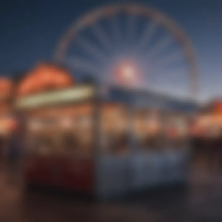 A close-up of the ticket booth for the Ferris wheel ride