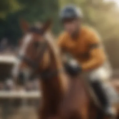 A close-up of a jockey guiding a horse during a race