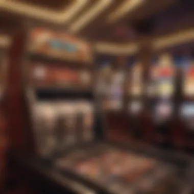 Casino slot machines with glowing lights