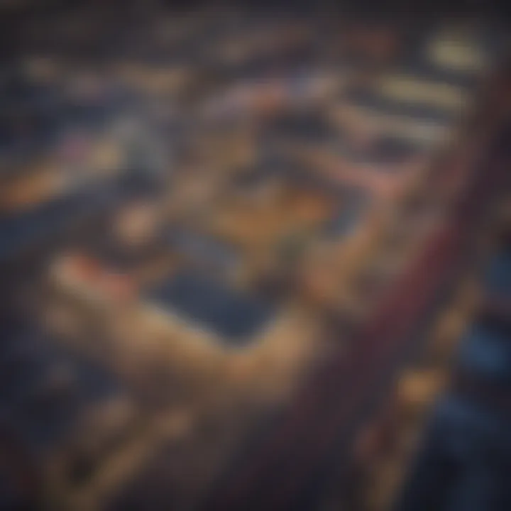 Aerial view of downtown Las Vegas with Binion's Hotel in focus