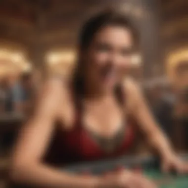 Close-up of a player's excited expression while playing Caesar's Slots