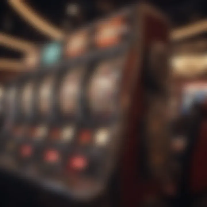 Illustration of a casino slot machine with lights and colors