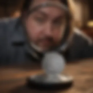 Chumlee Silver Coin being examined under magnifying glass