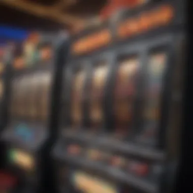 Illustration of casino slot machines with flashing lights