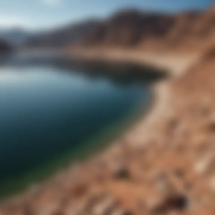 Dry and cracked lake bed of Lake Mead