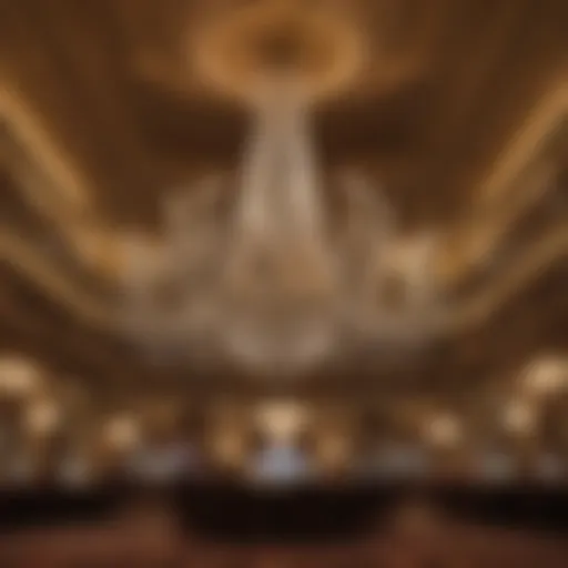 Elegant Chandelier Illuminating Casino Interior