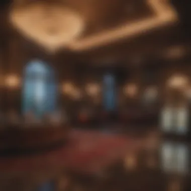 Elegant hotel lobby with casino ambiance