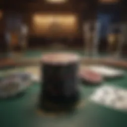 Elegant poker table with cards and chips