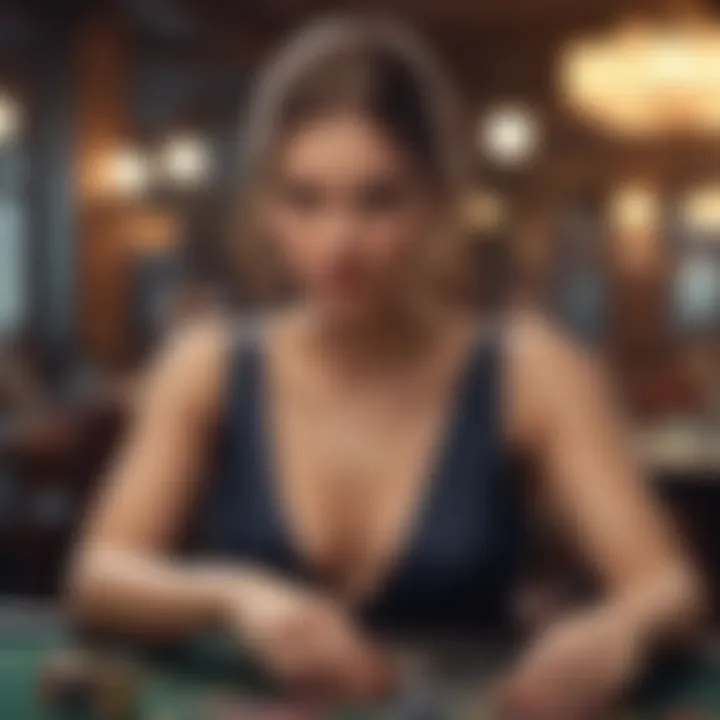 Elegant woman at virtual casino table