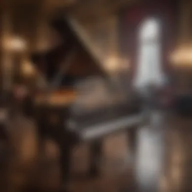 Enchanting Melodies from Elton John's Grand Piano Elton John's grand piano under the spotlight