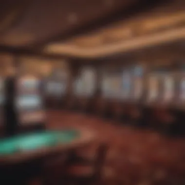 A panoramic view of a bustling Irish casino floor filled with vibrant slot machines and gaming tables.