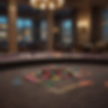 Sophisticated Poker Table Adorned with Colorful Chips Sumptuous Poker Table with Chips