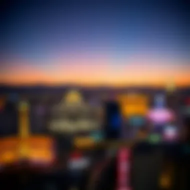 Overview of Las Vegas skyline at night