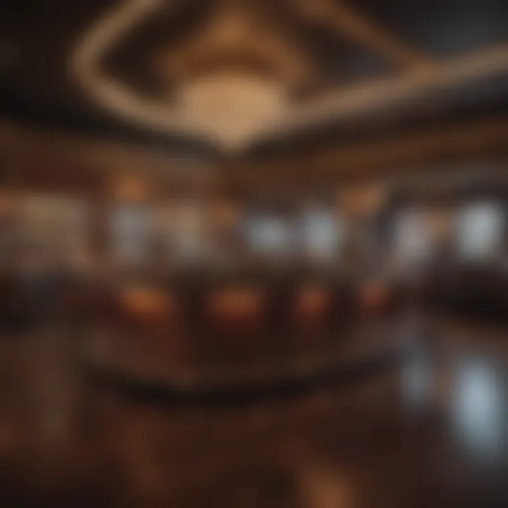 Elegant bar area within a casino, featuring signature cocktails