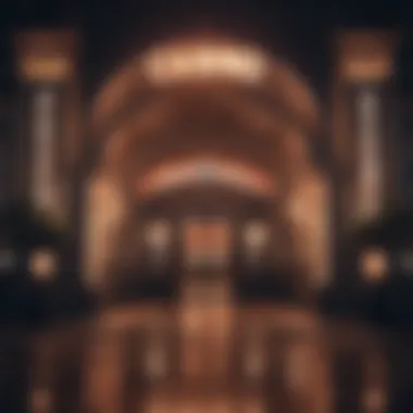 Elegant Casino Entrance with Glowing Lights