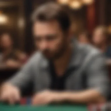 Intense focus and concentration in a poker game