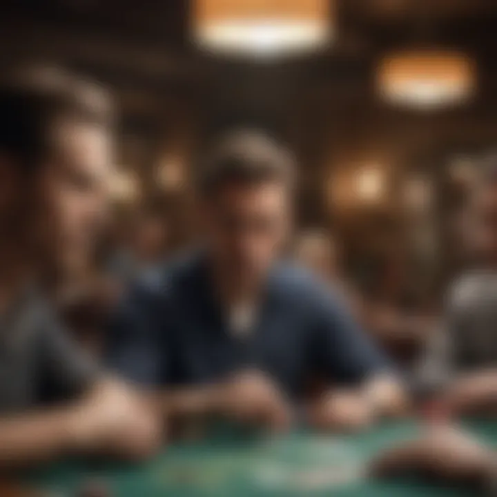 Close-up of focused players engaged in a poker game