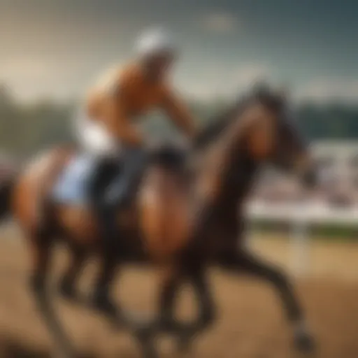 A jockey skillfully guiding a horse during a race