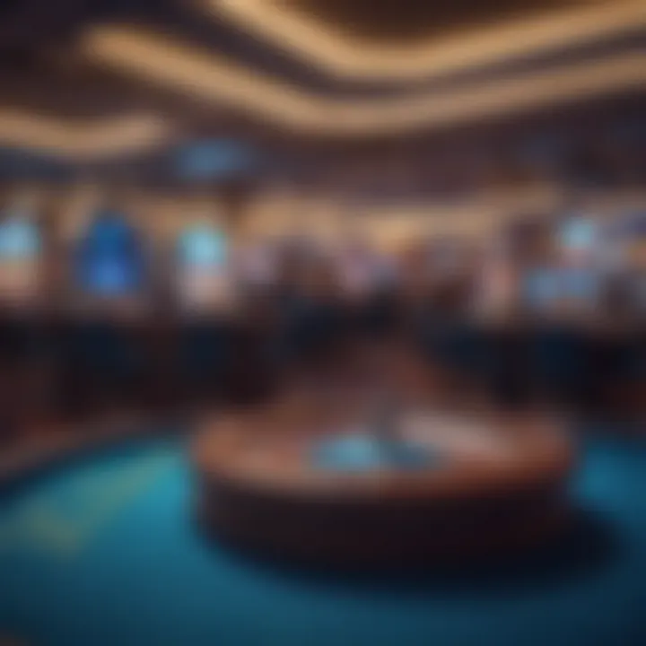 Abstract concept of calming blue tones in a casino ambiance