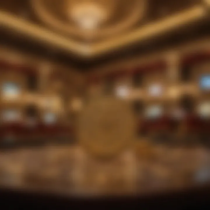 Abstract concept of luxurious gold accents in a casino environment