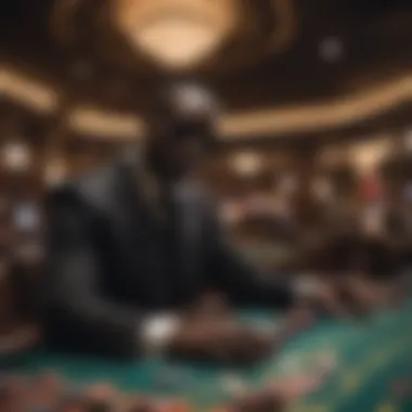 Abstract concept of mysterious black shades in a casino atmosphere