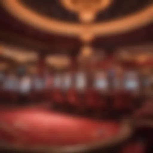Abstract concept of vibrant red hues in a casino setting