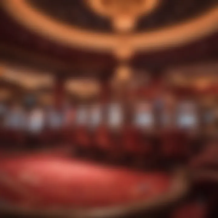 Abstract concept of vibrant red hues in a casino setting