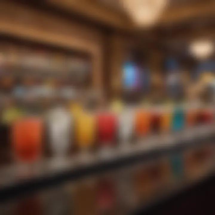 Luxurious cocktail selection in Vegas casino