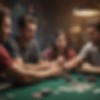 Illustration of a diverse group enjoying a game of free online poker