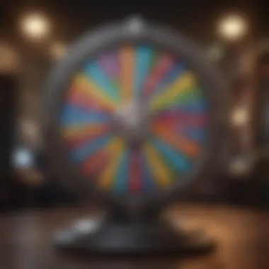 Visually appealing representation of a virtual lottery wheel spinning