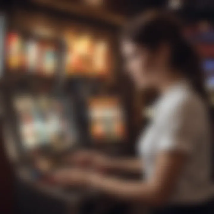 A player engaging with a high-tech Konami slot machine.