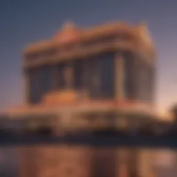 Majestic view of the largest casino in Atlantic City at sunset