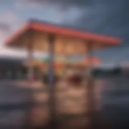 Exterior view of Ohiya Casino Gas Station showcasing modern architecture