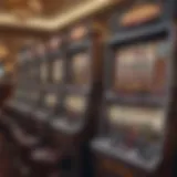 An array of Aristocrat slot machines displaying vibrant graphics and themes