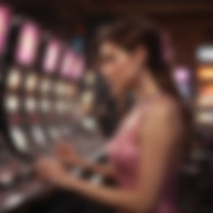 Dynamic scene showcasing players engaged with slot machines