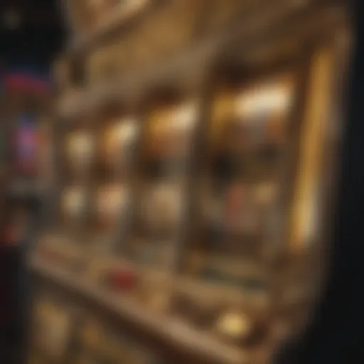 Golden slot machine with glowing lights