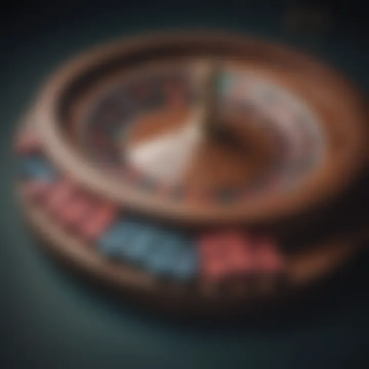 A close-up of a roulette wheel and chips, symbolizing the essence of gambling.