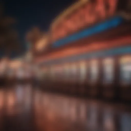 Vibrant exterior of Slots of Fun Casino at night