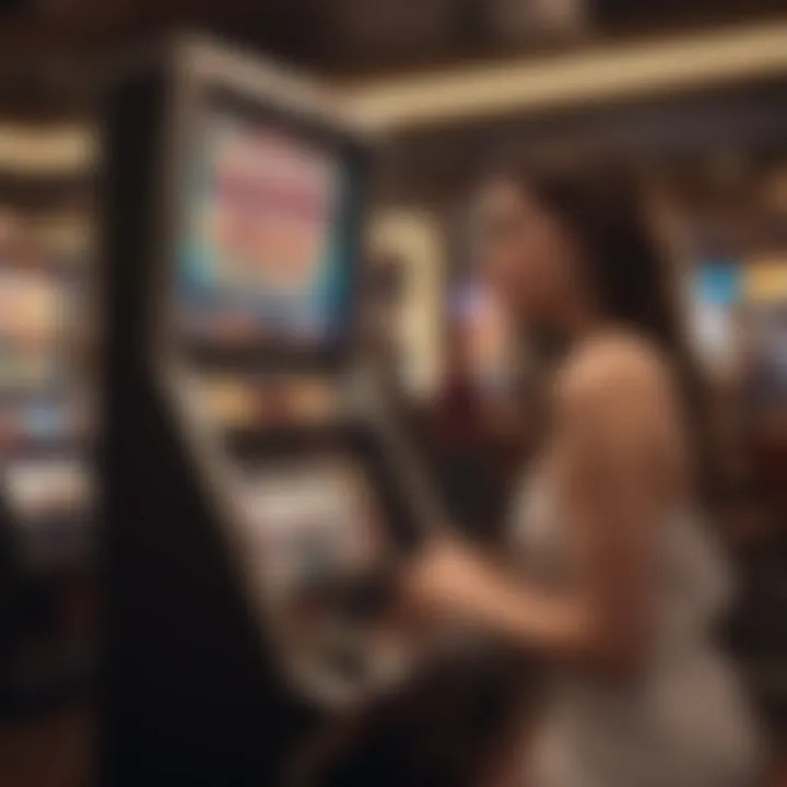 Player engaging with an interactive slot game