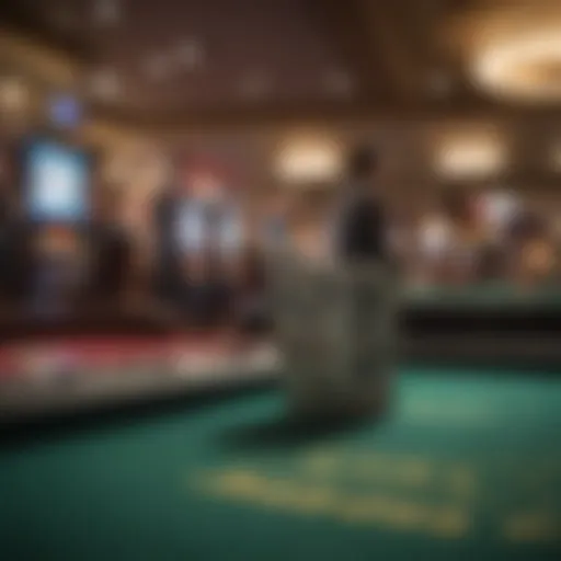 A vibrant blackjack table at a renowned Las Vegas casino