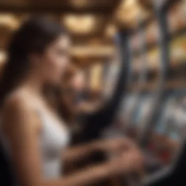 Close-up view of a player engaging with a state-of-the-art slot machine