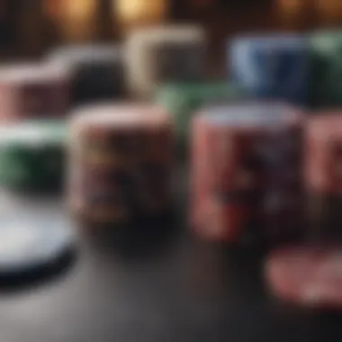 Close-up of poker chips and cards ready for a two-player game