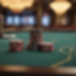 An elegant poker table with cards and chips