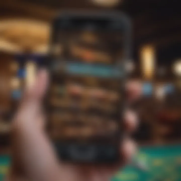 Mobile device displaying the features of the MGM Casino app