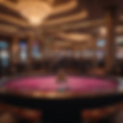 Luxurious casino interior showcasing a vibrant blackjack table