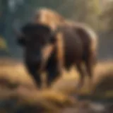 Majestic buffalo roaming freely in the wilderness