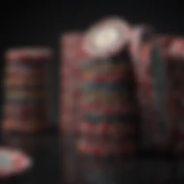 Stack of casino chips with intricate designs