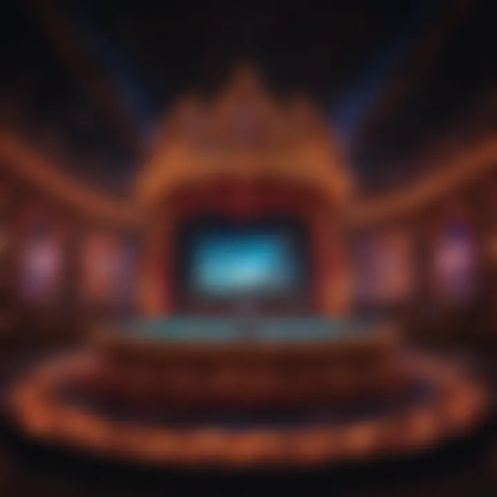 The vibrant stage design featuring bold colors and innovative lighting techniques.