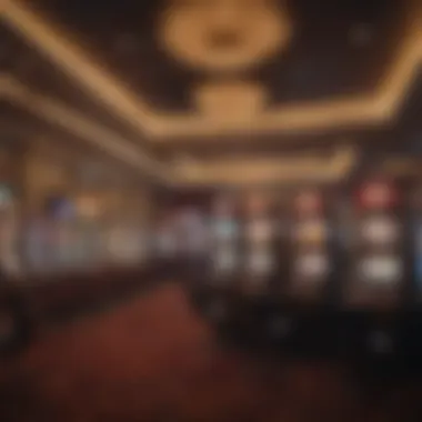 An elegant casino interior filled with slot machines and patrons enjoying the gaming experience